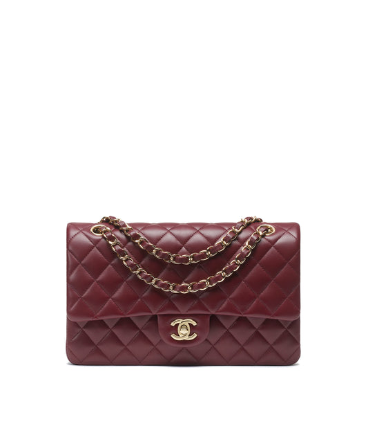 Chanel Classic 11.12 Handbag Lambskin Dark Burgundy