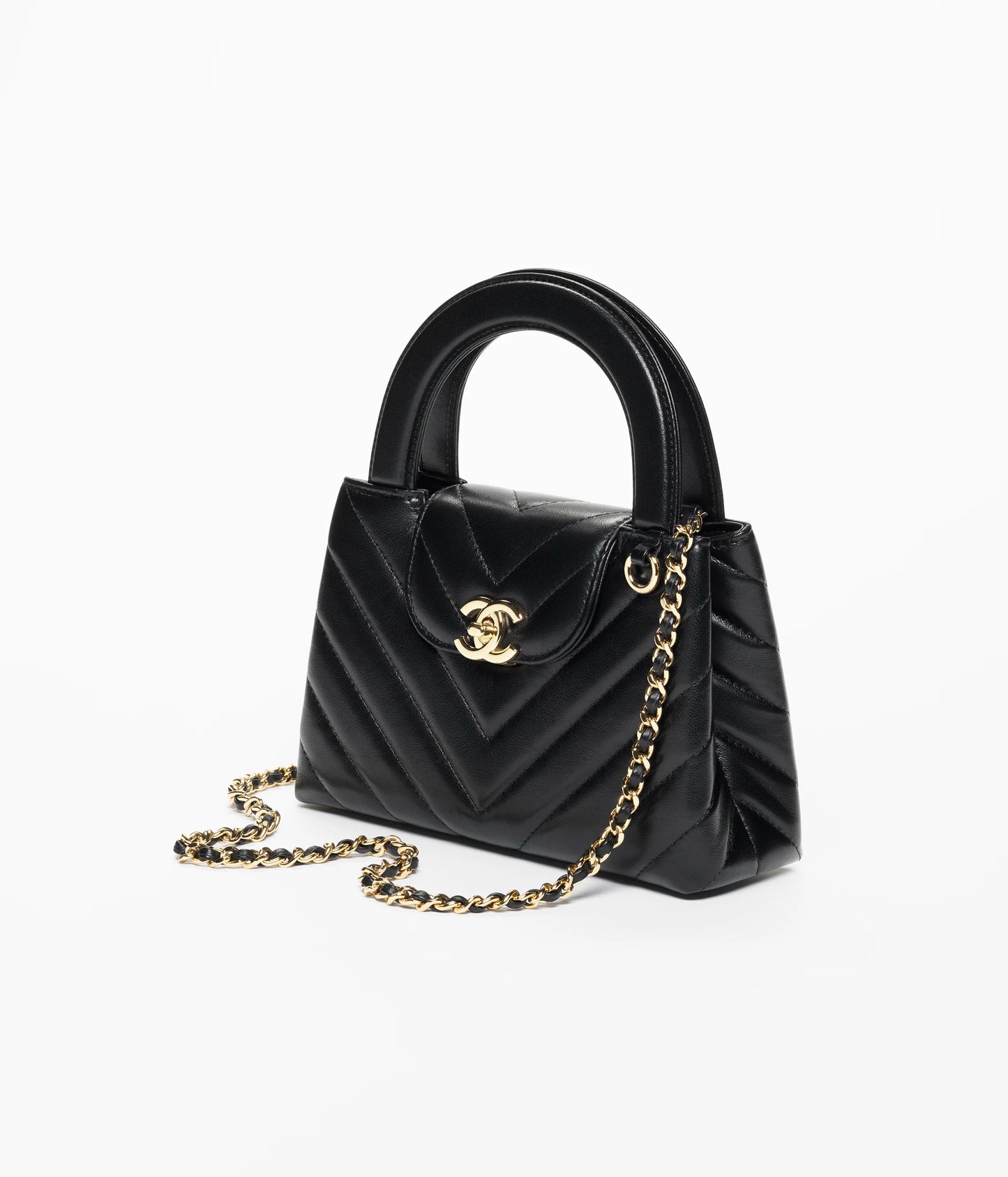 Chanel Mini Shopping Bag Shiny Lambskin & Gold-Tone Metal  Black