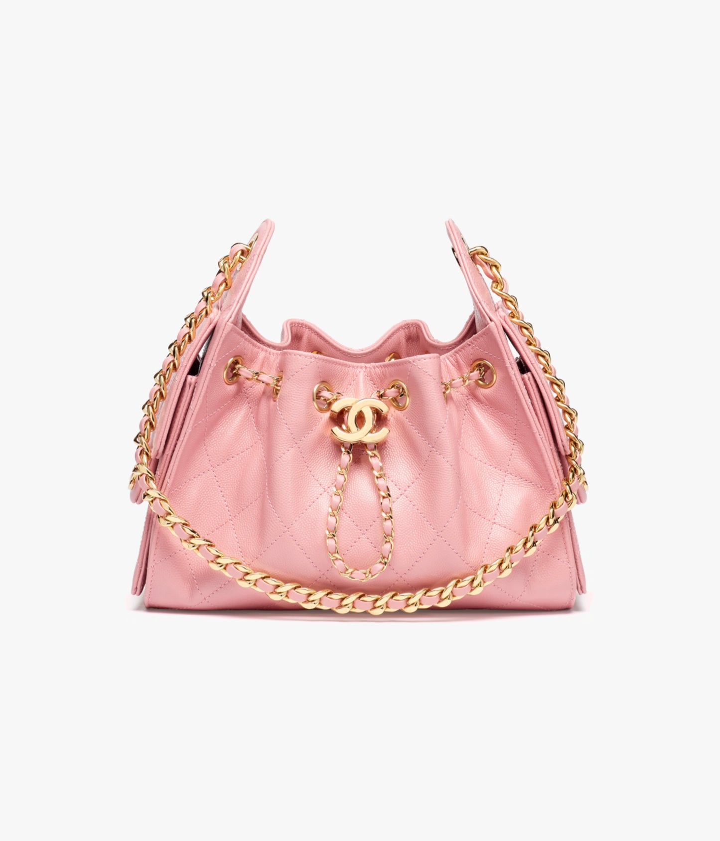 Chanel 25 Mini Handbag Grained Calfskin & Gold-Tone Metal  Light Pink