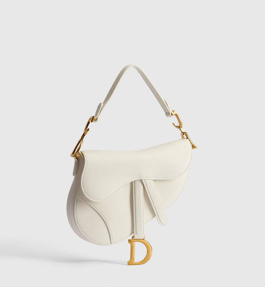 Dior Small Saddle Bag with Strap Latte Grained Calfskin
