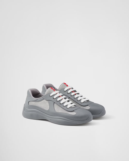 Prada America's Cup Soft rubber and bike fabric sneakers Steel Grey